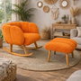Atelier Del Sofa Conjunto de Sillón y Puff Lotus - Naranja